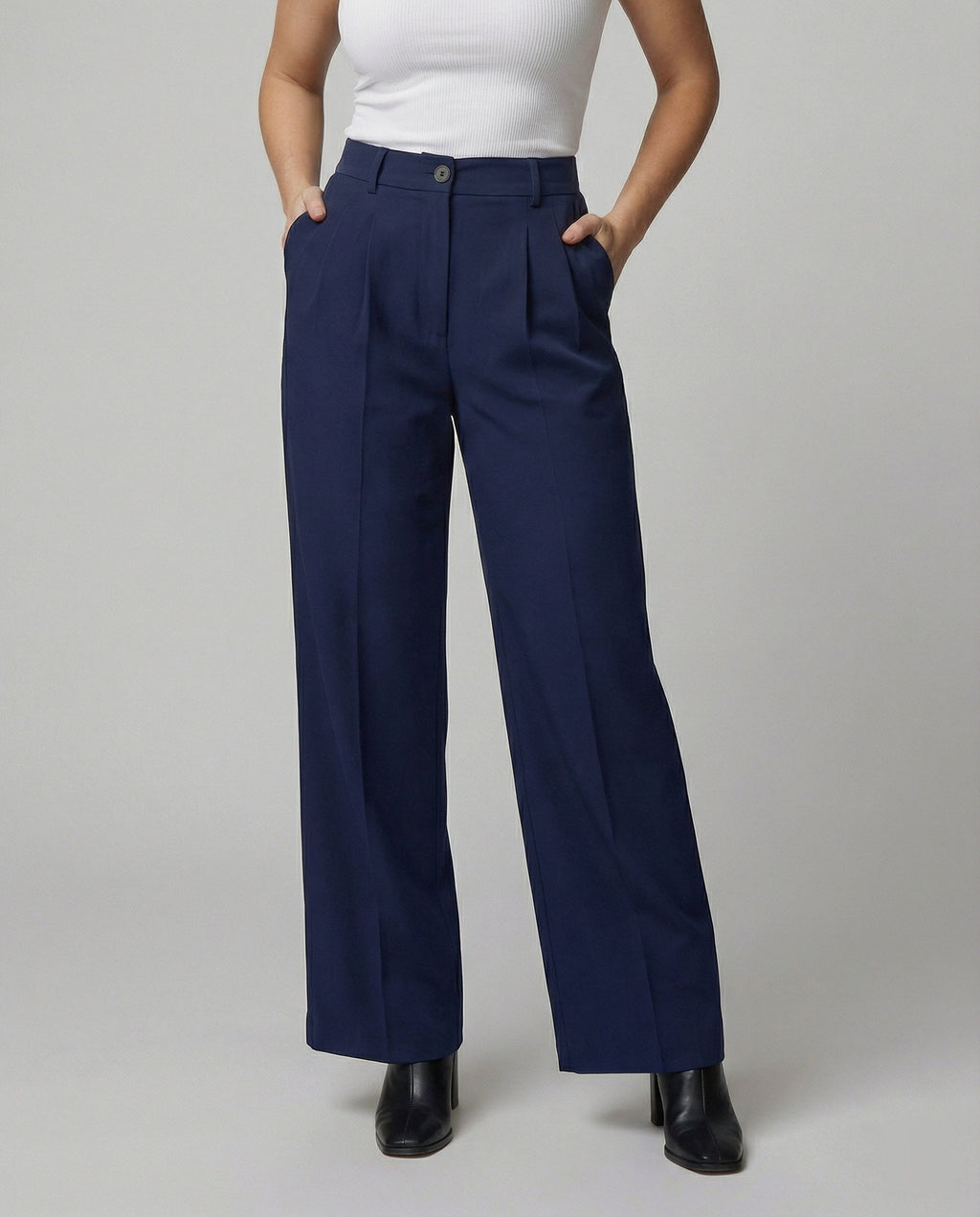 Damen Hochtaillierte Weite Hose