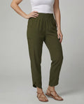 Damen elastische Freizeithose mit praktischen Taschen Shopnory