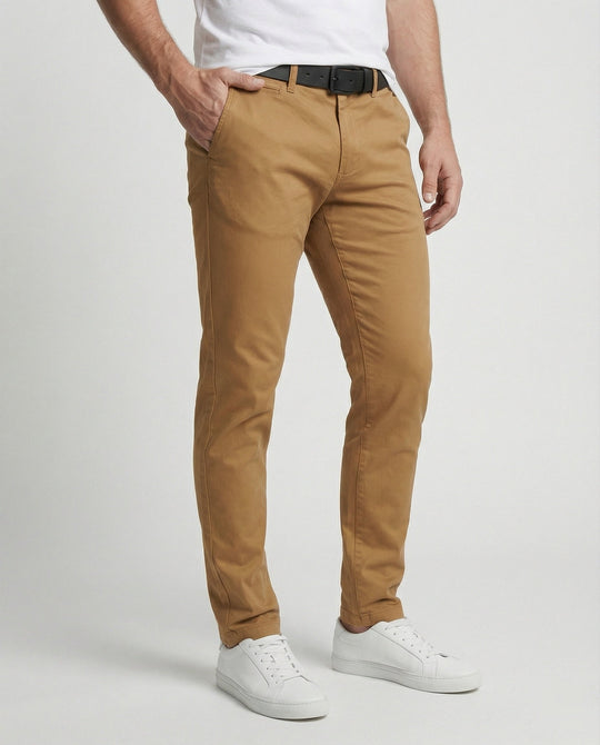 Herren Chinohose Slim Fit mit Elastikbund