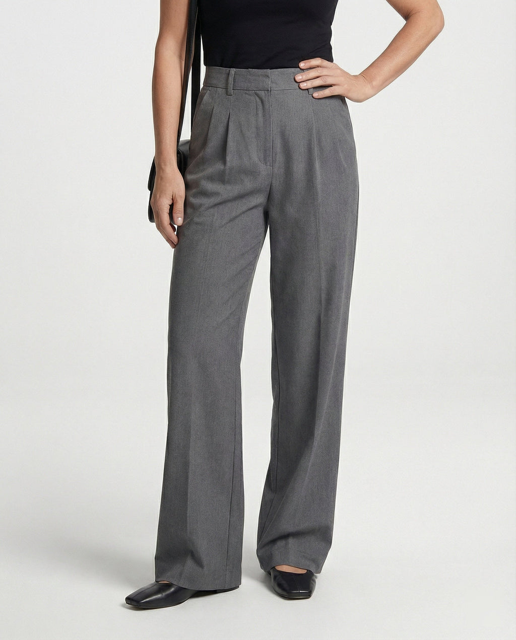 Damen weite Stoffhose mit Bügelfalte