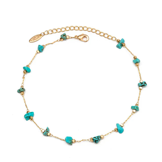 Lucky Eye Naturstein Strand Fußkettchen | Shop Nory