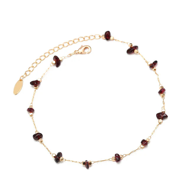 Lucky Eye Naturstein Strand Fußkettchen | Shop Nory