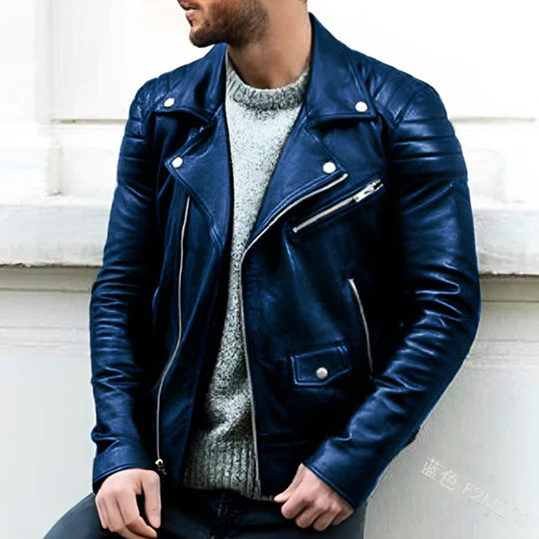Herren Leder Bikerjacke