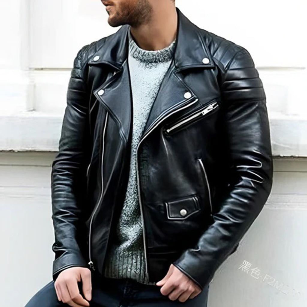 Herren Leder Bikerjacke