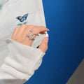 Luxus Mikro Pave Hohlschliff Geometrischer Ring | Shop Nory