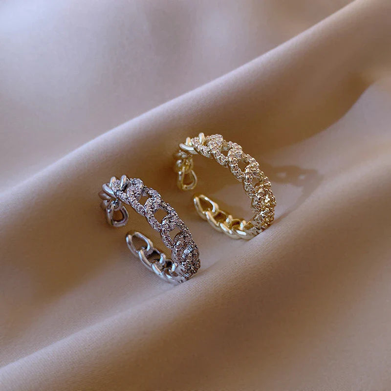 Luxus Zirkon Twist Design Gold Silber Farbe Ring | Shop Nory