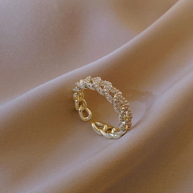 Luxus Zirkon Twist Design Gold Silber Farbe Ring | Shop Nory