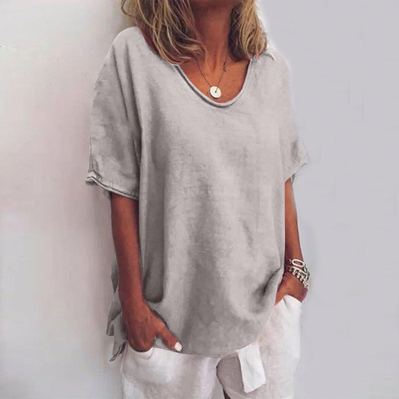 ShopNory | Damen Rundhals-Shirt Unifarben