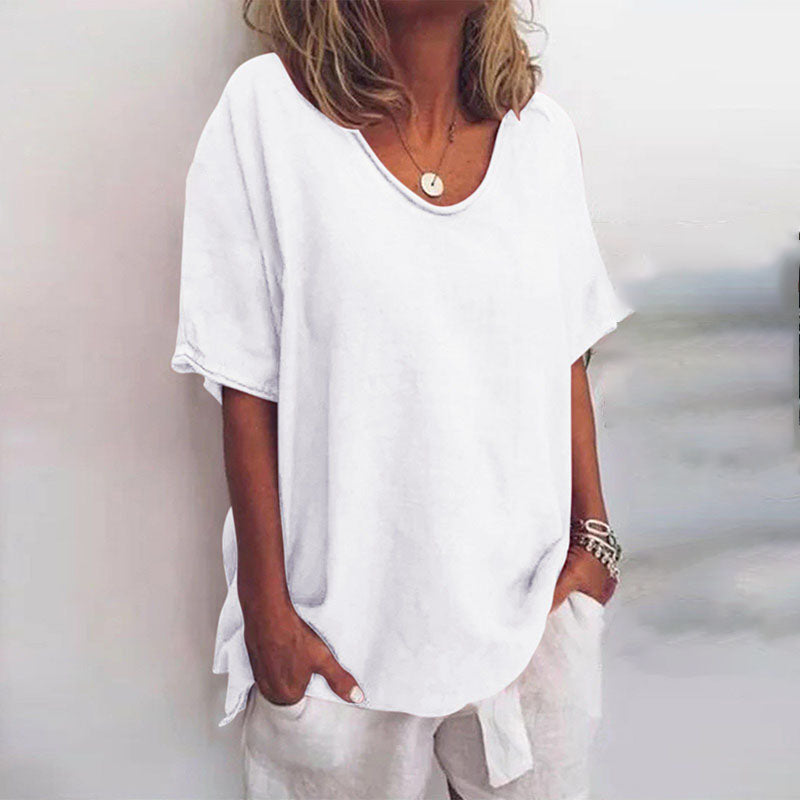 ShopNory | Damen Rundhals-Shirt Unifarben