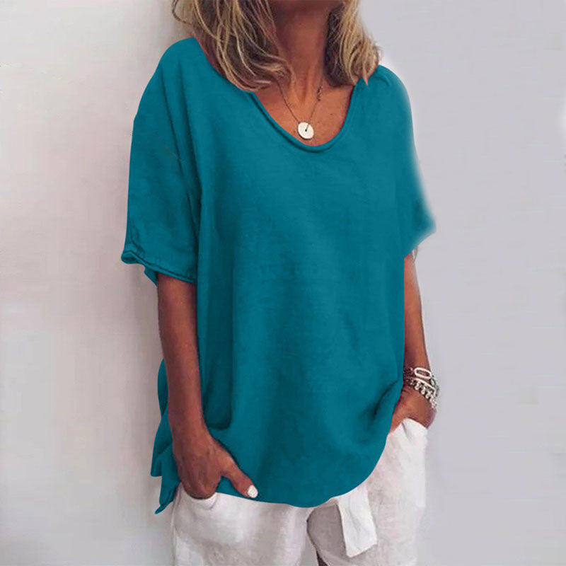 ShopNory | Damen Rundhals-Shirt Unifarben