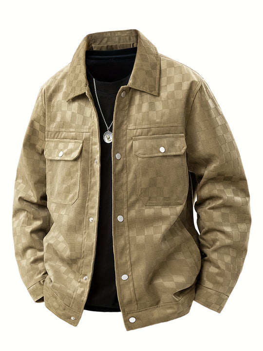 Karierte Wildlederjacke