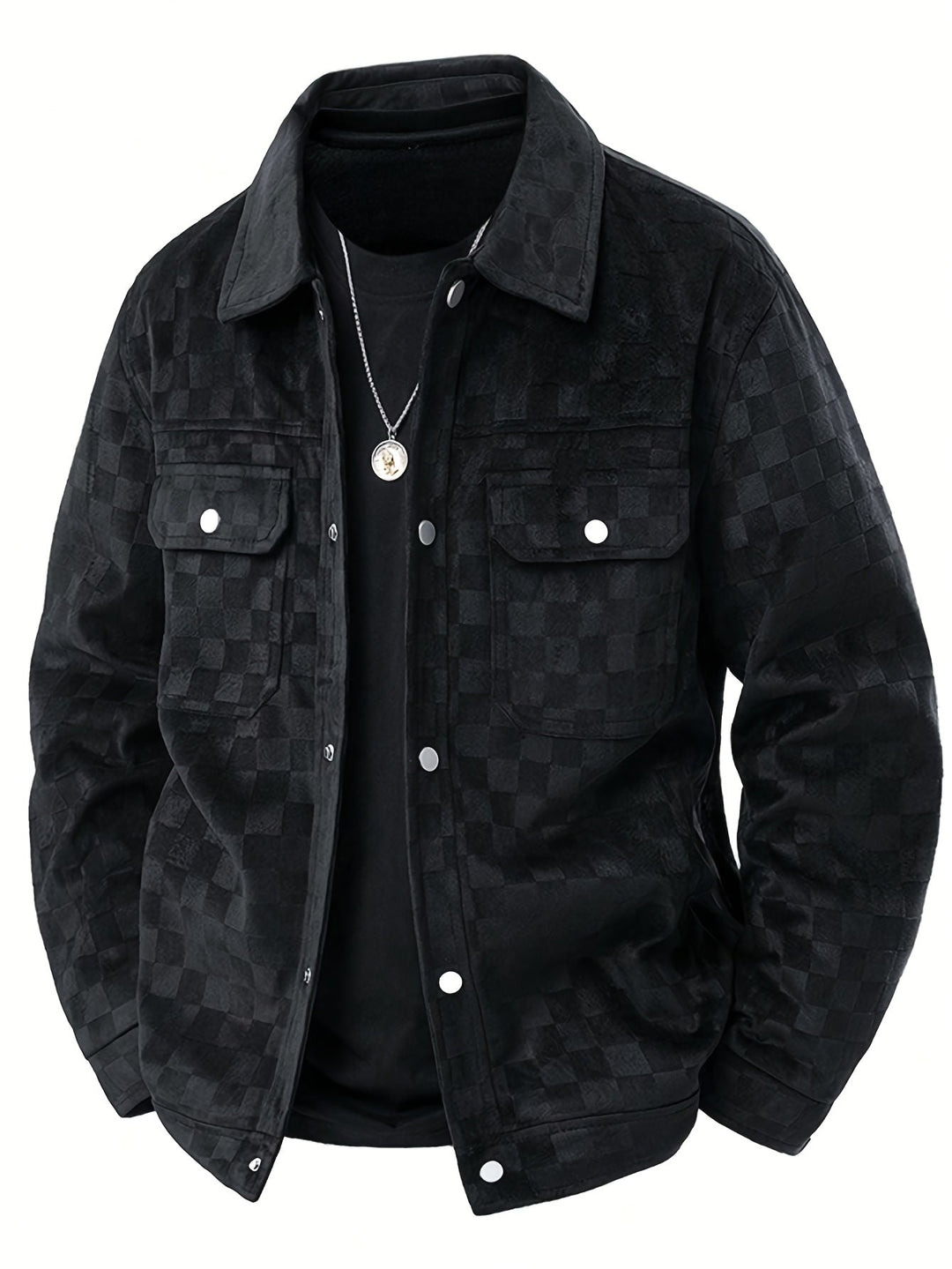 Karierte Wildlederjacke