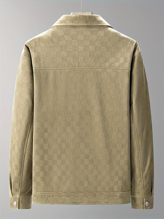 Karierte Wildlederjacke