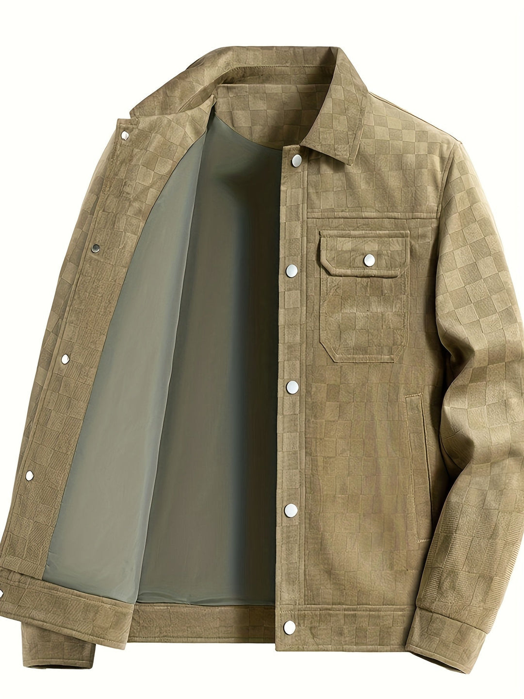 Karierte Wildlederjacke