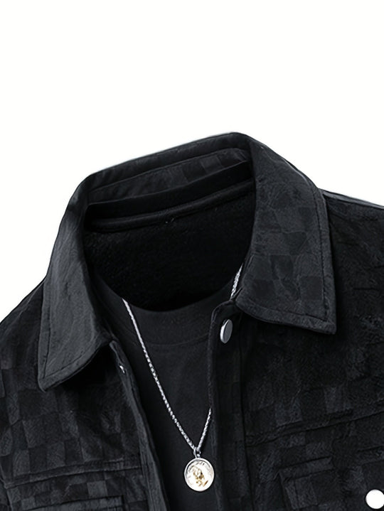 Karierte Wildlederjacke