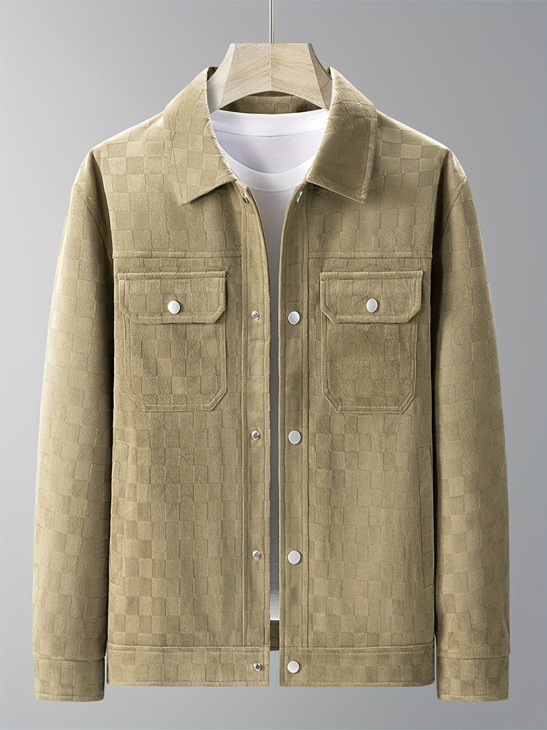 Karierte Wildlederjacke