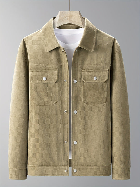 Karierte Wildlederjacke