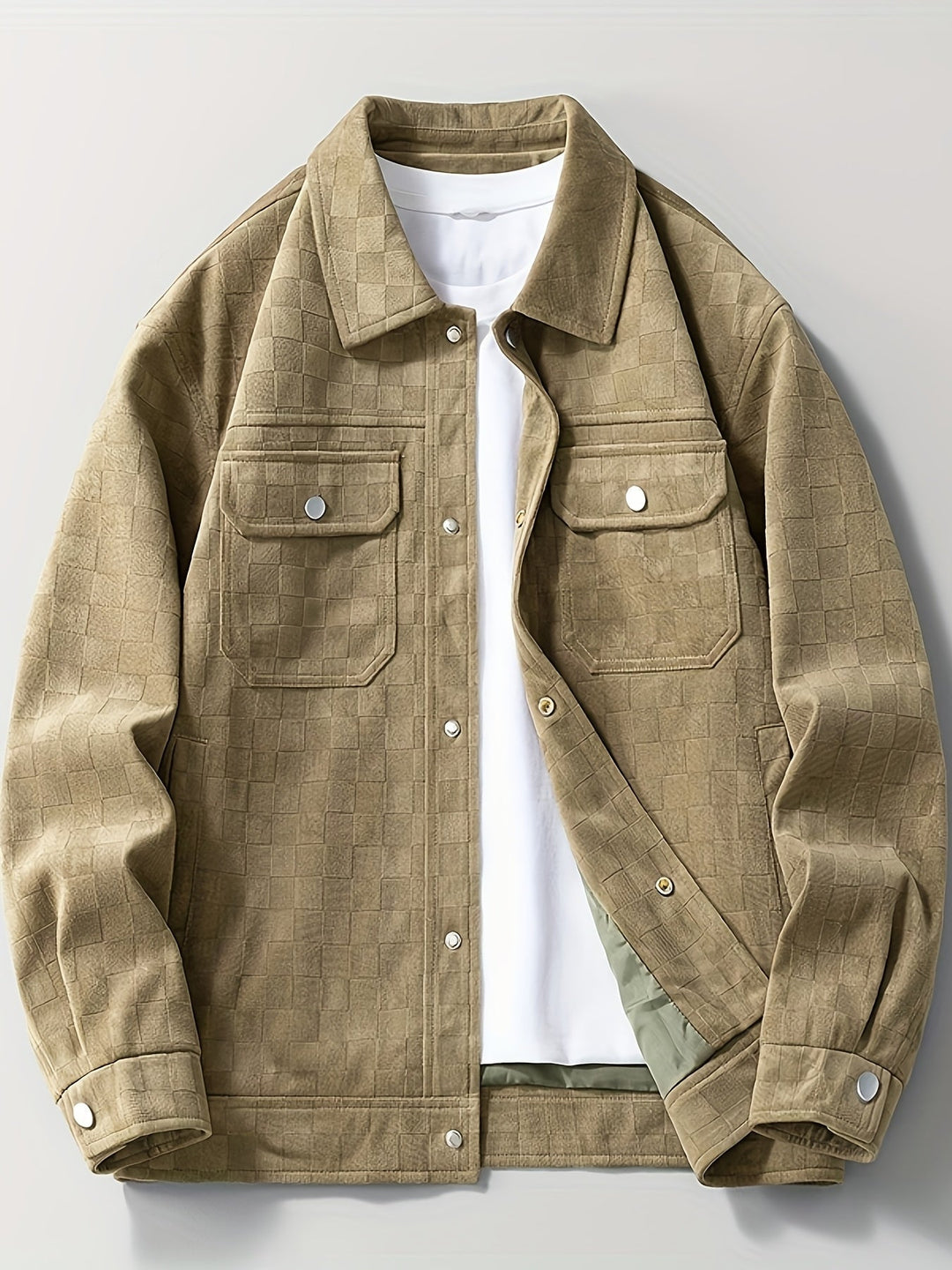 Karierte Wildlederjacke