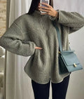 Shopnory | Teddy-Jacke mit Reißverschluss In Warmem Grün für Frauen