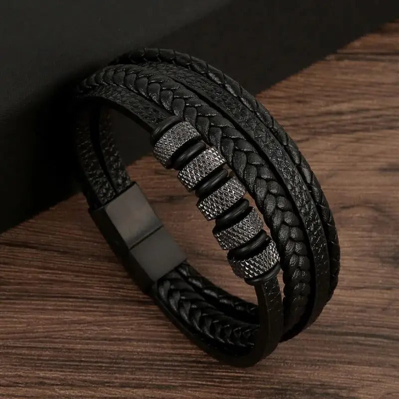 Shopnory | Robustes Armband Aus Echtleder mit Schnalle