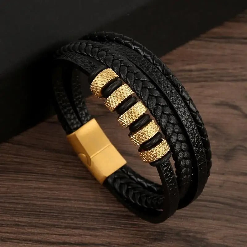 Shopnory | Robustes Armband Aus Echtleder mit Schnalle