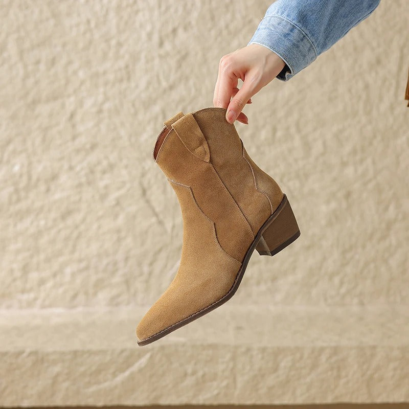 Spitzes Wedge-Ankle-Boots