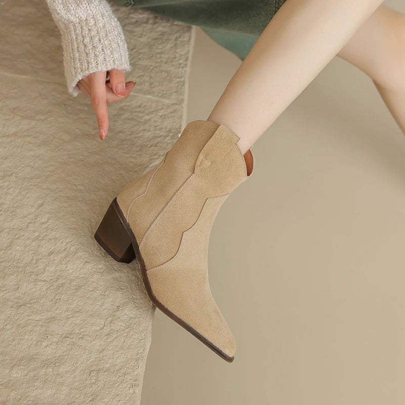 Spitzes Wedge-Ankle-Boots