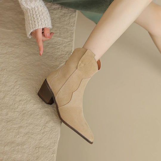 Spitzes Wedge-Ankle-Boots