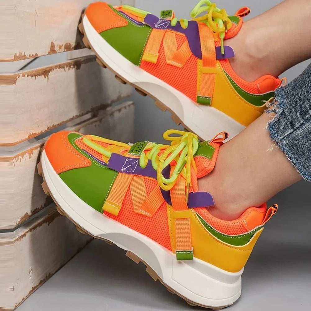 Damen Atmungsaktive Bunte Sneakers Shopnory