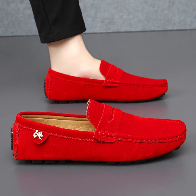 Rutschfeste Wildleder-Halbschuhe