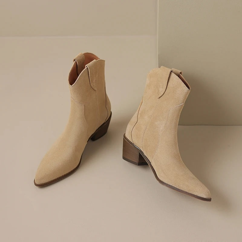Spitzes Wedge-Ankle-Boots