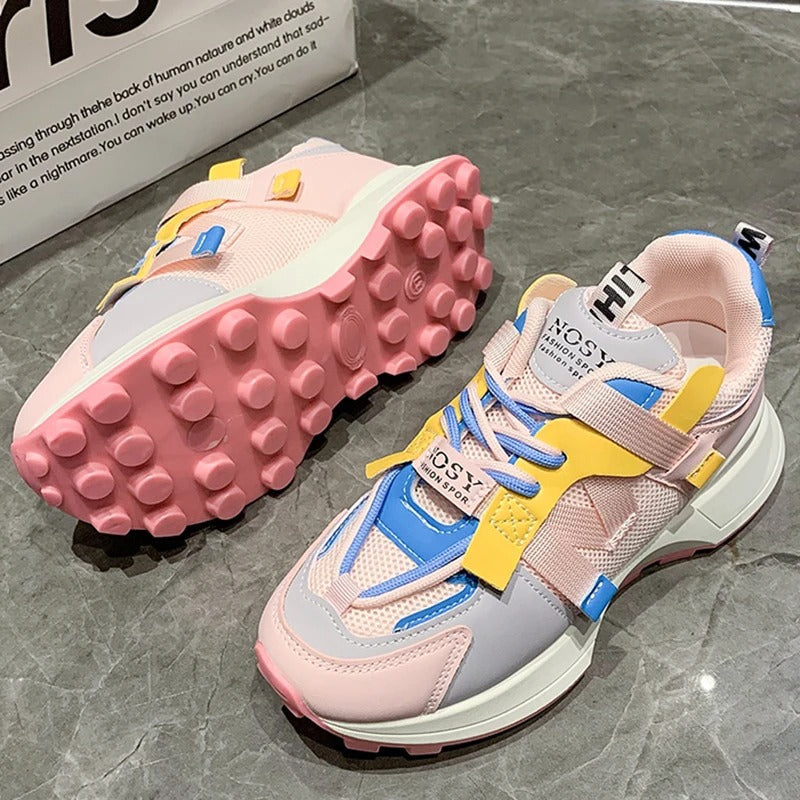 Damen Atmungsaktive Bunte Sneakers Shopnory
