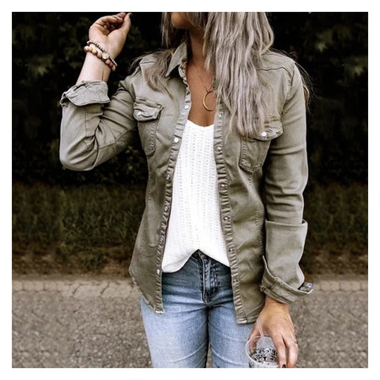 Shopnory | Jeansjacke mit Klassischem Stil