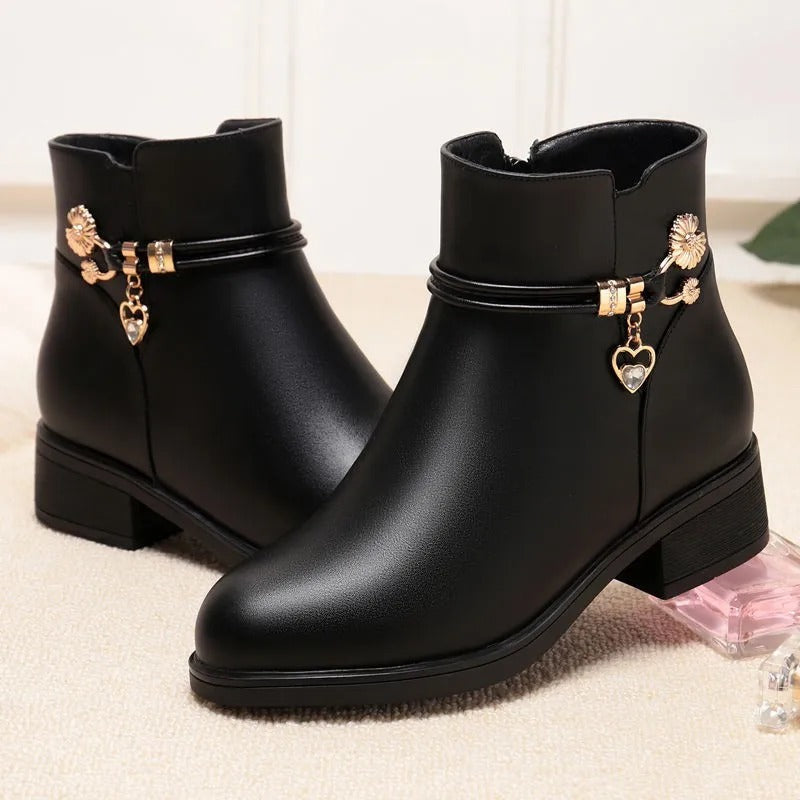 Weiche Damen Strass Stiefel Lederstil Shopnory