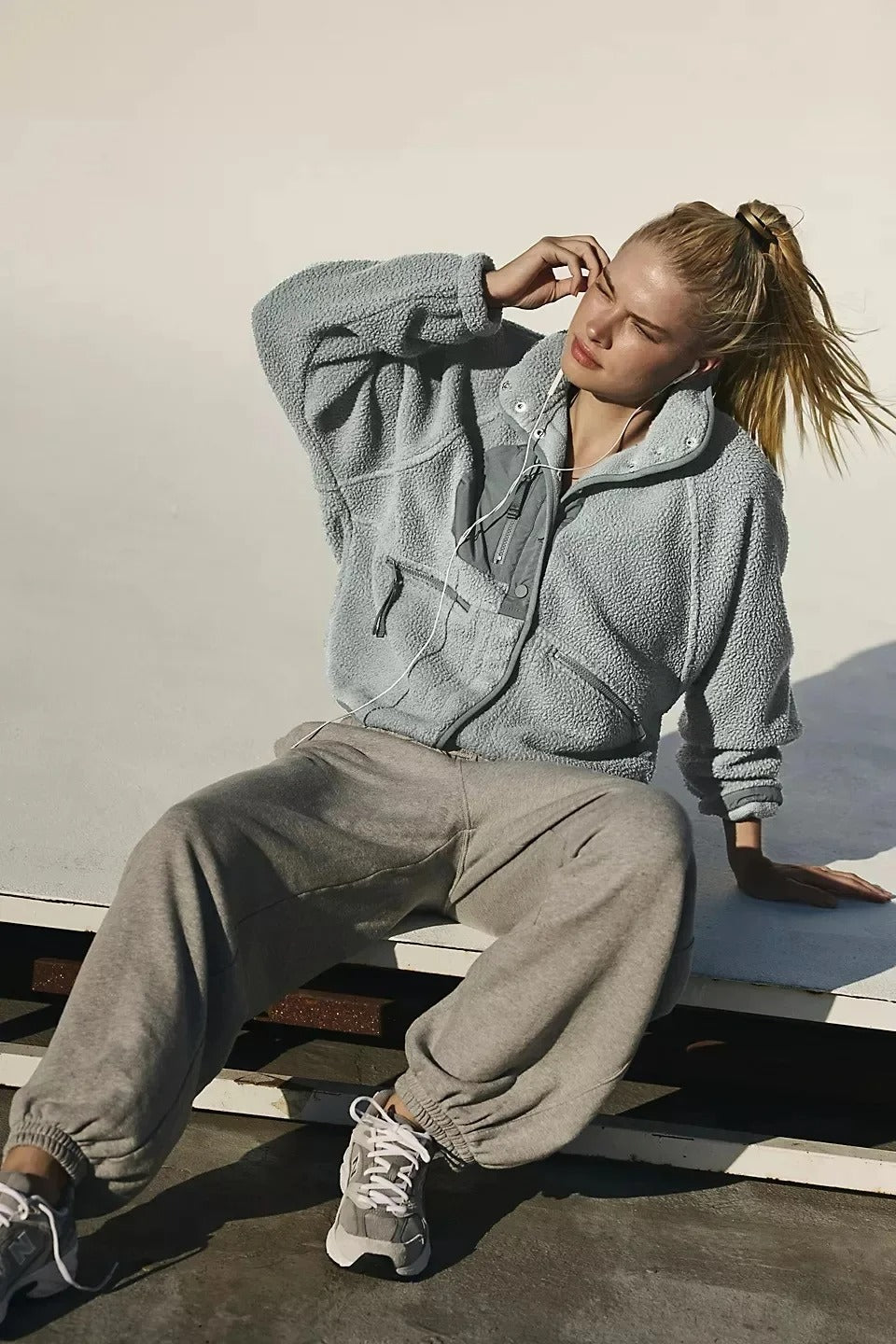 Warme Fleecejacke mit Taschen