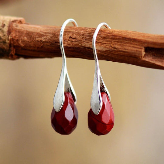 Natürliche Tropfen Edelstein Ohrringe – Serenella | Shop Nory