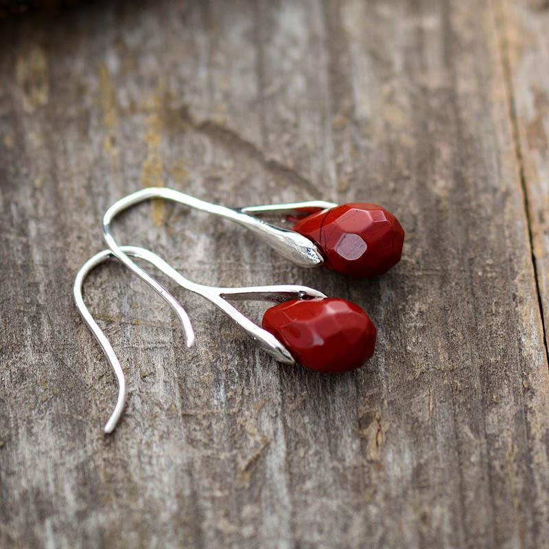 Natürliche Tropfen Edelstein Ohrringe – Serenella | Shop Nory