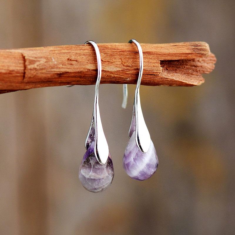 Natürliche Tropfen Edelstein Ohrringe – Serenella | Shop Nory