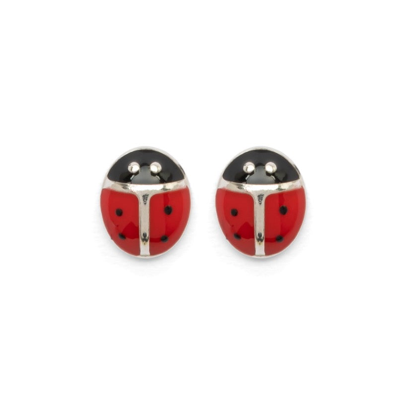 Ohrringe Kinder Marienkäfer Glücksbringer Silber Ohrstecker für Mädchen rot | Shop Nory