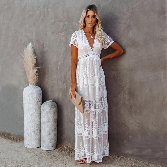 Maxi Spitzen Ibiza Kleid
