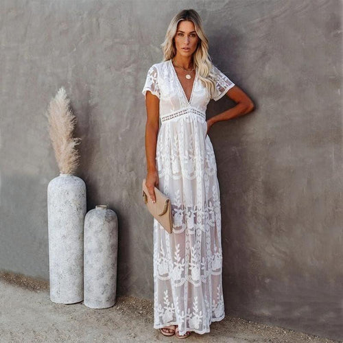 Maxi Spitzen Ibiza Kleid