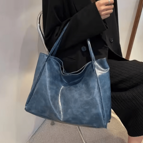 Große Damen Leder Schultertasche Handtasche Shopper Burgunderrot