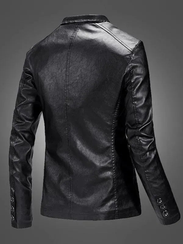 Herren Blazer - Lässiger Leder Slim Fit Blazer