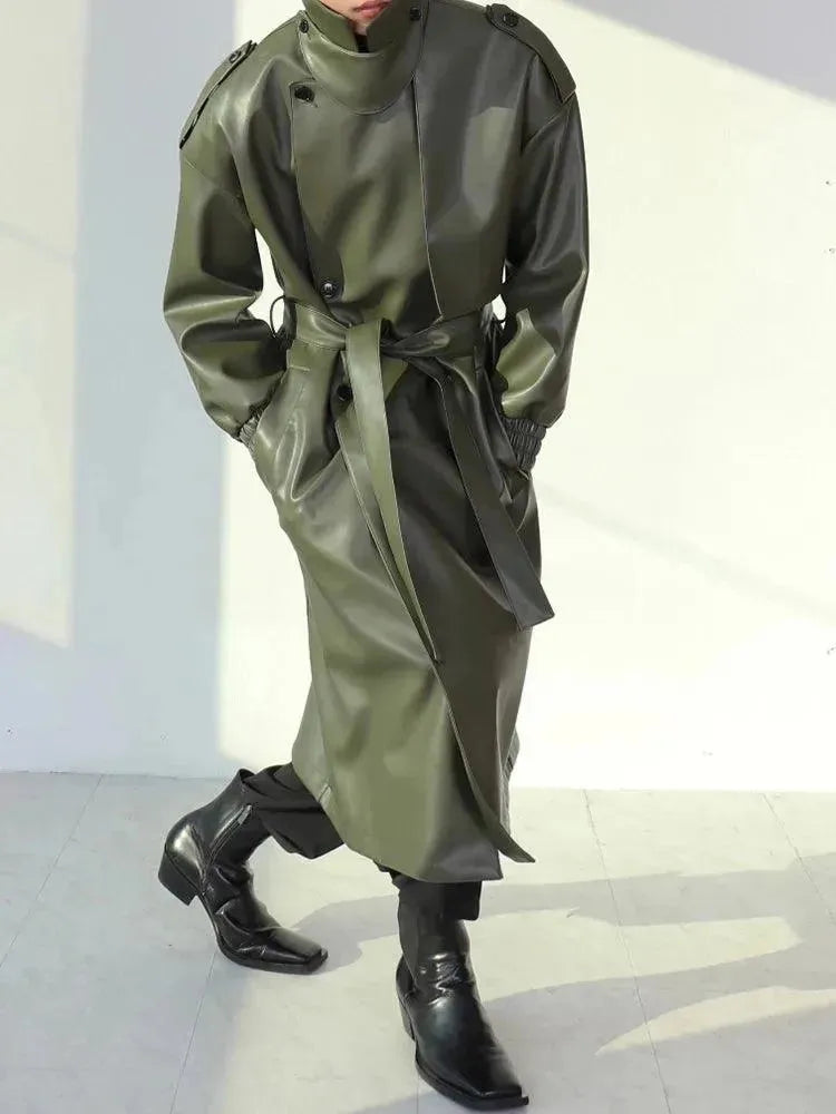 Herren Freizeit Gürtel Leder Übermantel