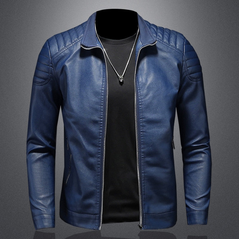 Herren klassische vegane Lederjacke
