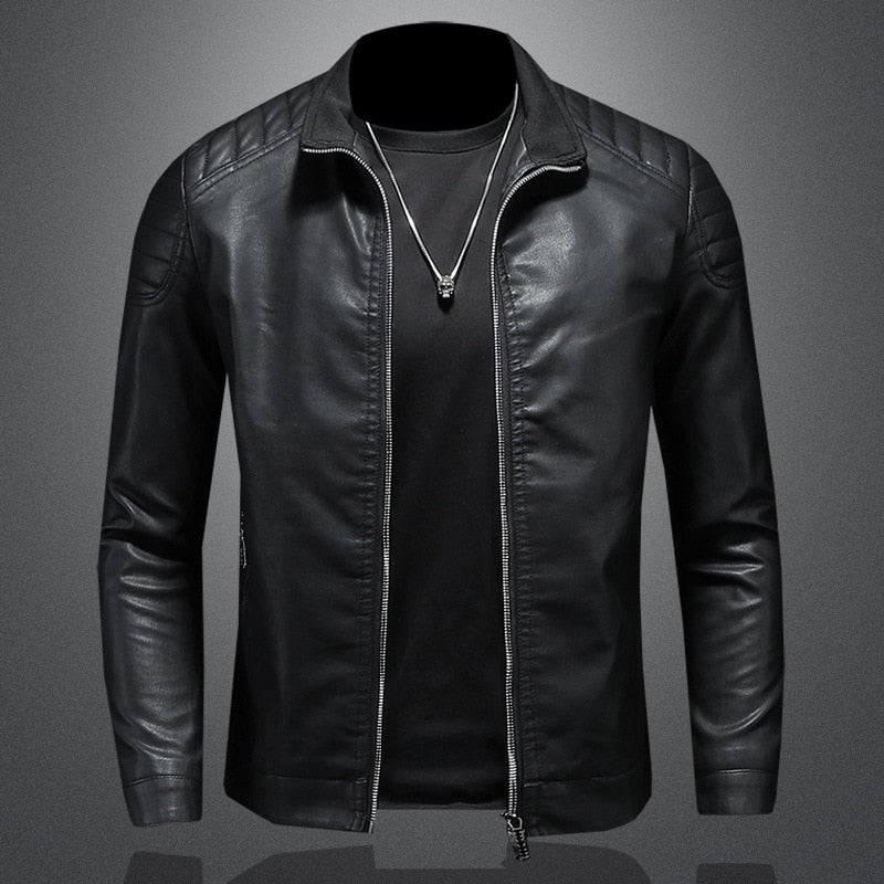 Herren klassische vegane Lederjacke