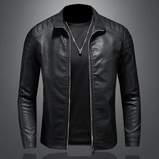 Herren klassische vegane Lederjacke
