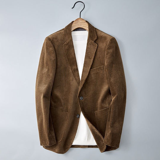 Herren Cordhosenjacke – Eingekerbter Revers, Smart Casual Blazer
