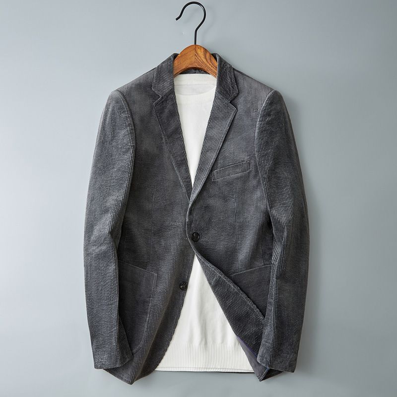 Herren Cordhosenjacke – Eingekerbter Revers, Smart Casual Blazer