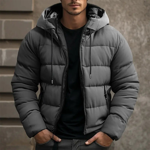 Herren Kapuzen Isolierter Pufferjacke für den Winter